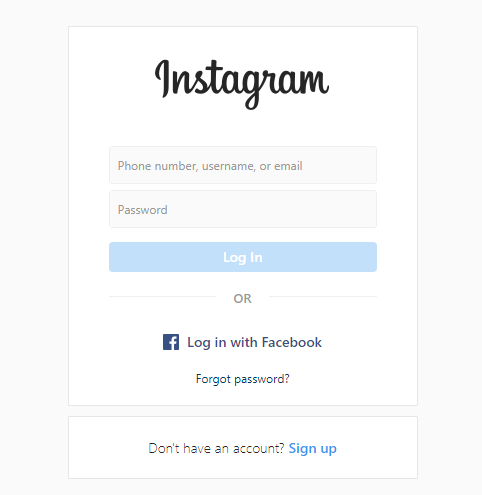 Login to your Instagram account